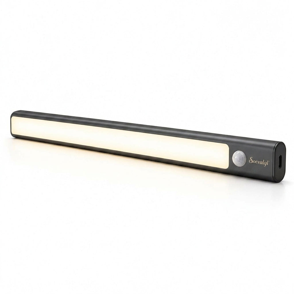 Soevalqi™ MotionGlow Rechargeable Sensor Light – Motion-Activated LED Light Bar, Dual White Light, Magnetic Mount, USB-C