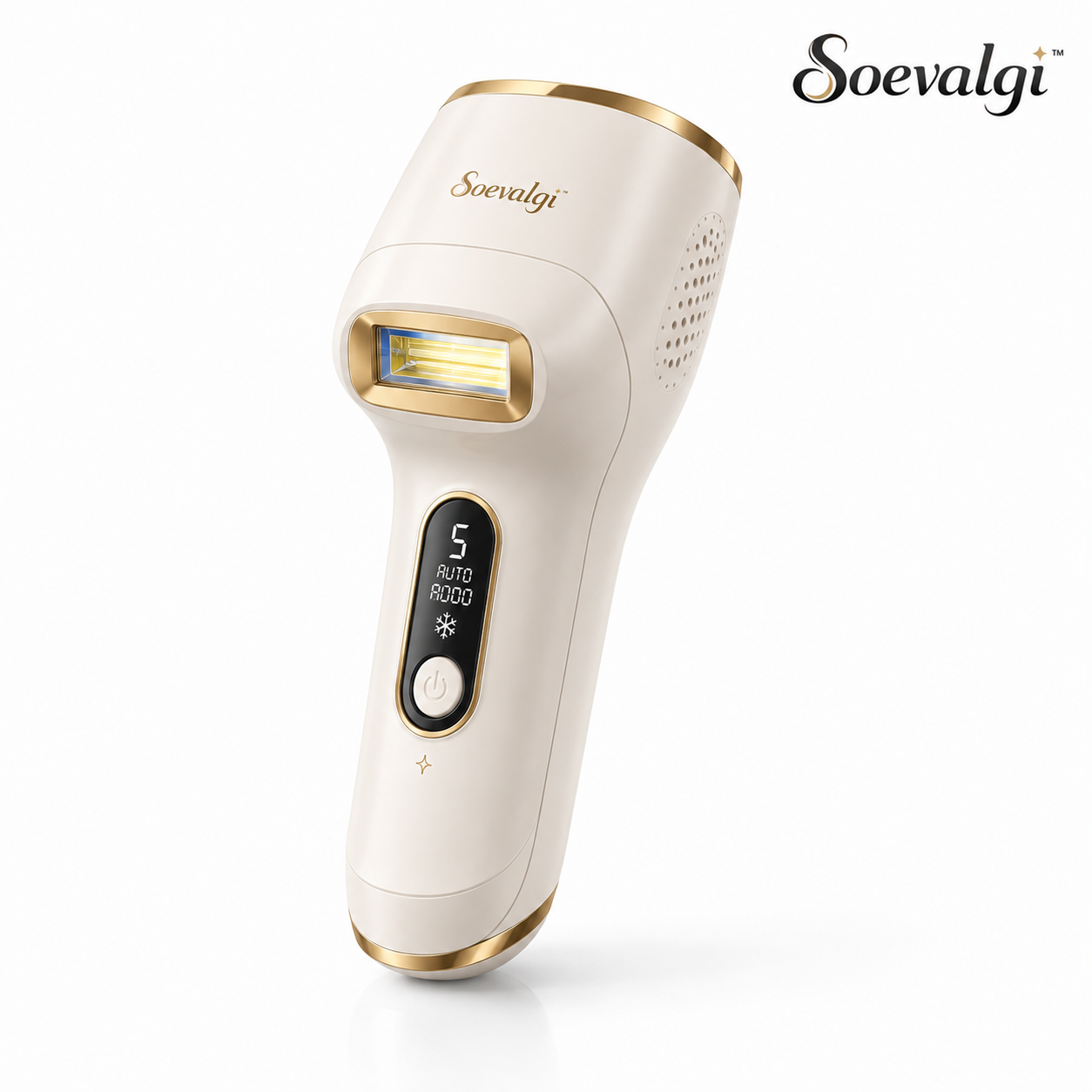 Soevalqi™ LumiSilk IPL Hair Reduction Handset – At-Home Intense Pulsed Light Device, 5 Energy Levels, Cooling Contact Surface