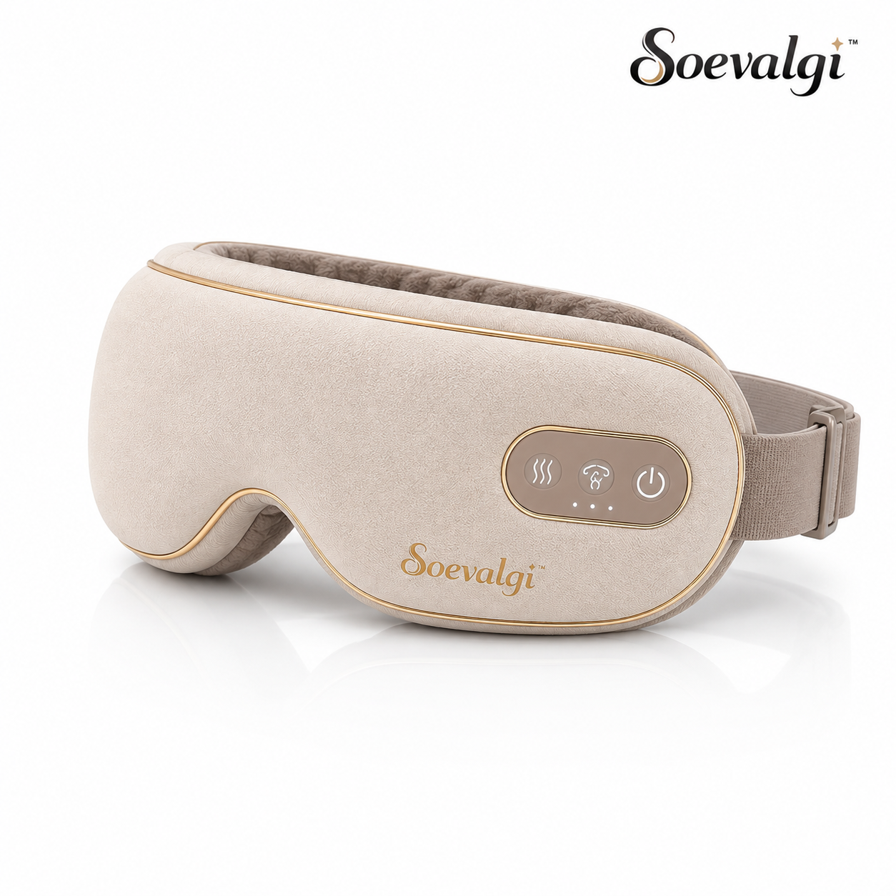 Soevalqi™ WarmSight Heated Eye Relaxation Mask – Gentle Heat, Air Compression, 3 Comfort Programs, Foldable Rechargeable Design