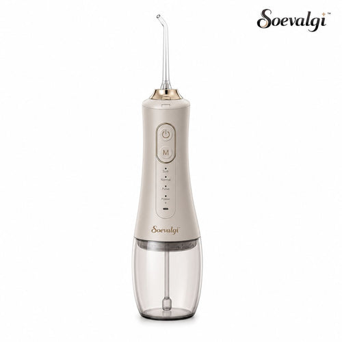 Soevalqi™ FreshFlow Cordless Water Flosser – Oral Irrigator, 4 Pressure Modes, 10 fl oz Reservoir, 360° Tip, USB-C