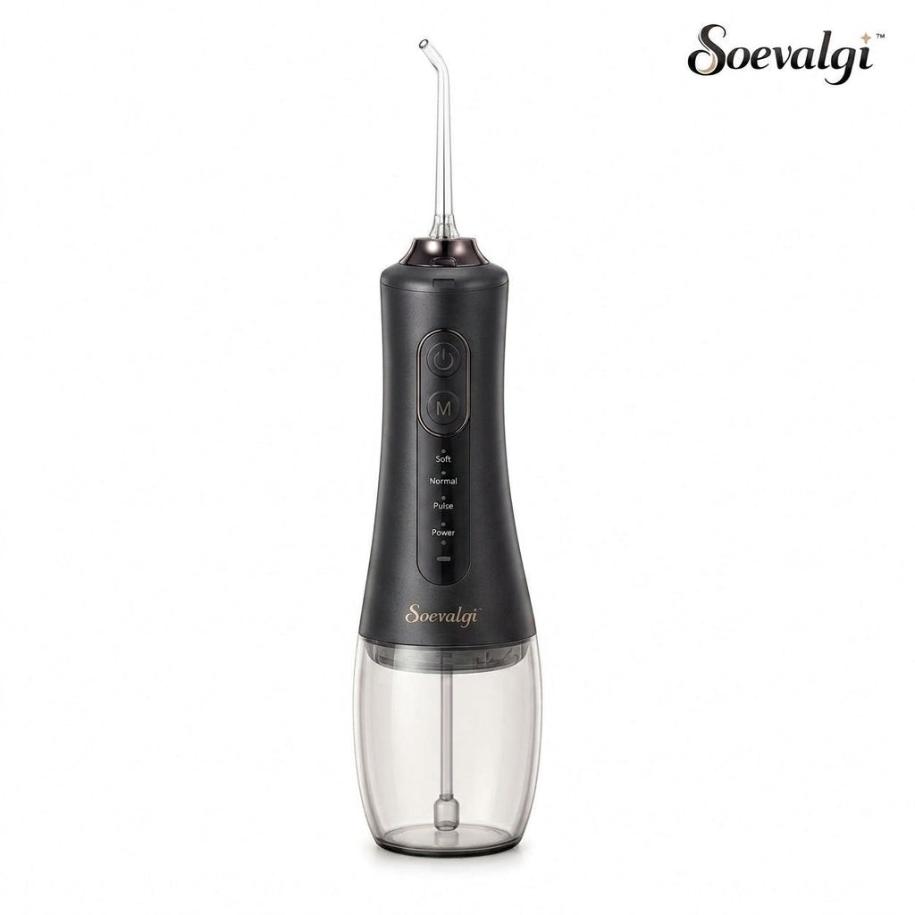 Soevalqi™ FreshFlow Cordless Water Flosser – Oral Irrigator, 4 Pressure Modes, 10 fl oz Reservoir, 360° Tip, USB-C